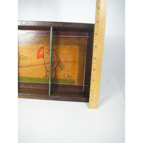 Kakadu Trivet 3 Section Tray Hand Painted Kitchen Decor Home Israel Vintage - Picture 4 of 16